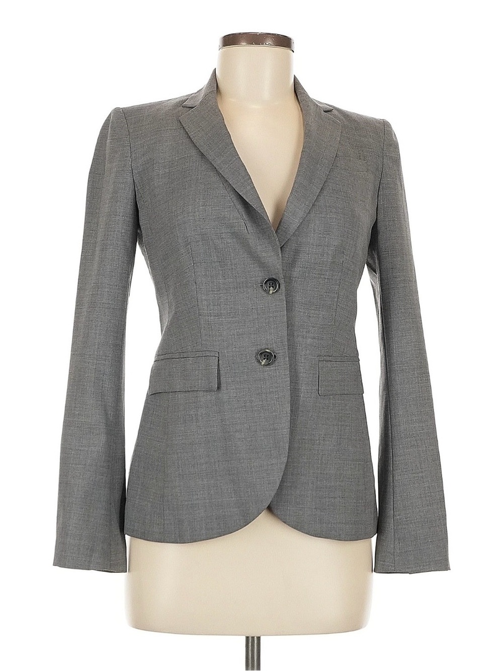 Banana Republic Gray Italian Wool Stretch Blazer